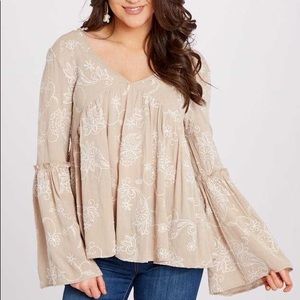 NWT Altar’d State Bell Sleeve V Neck Floral Blouse